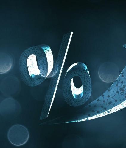 symbole de pourcentage en hausse