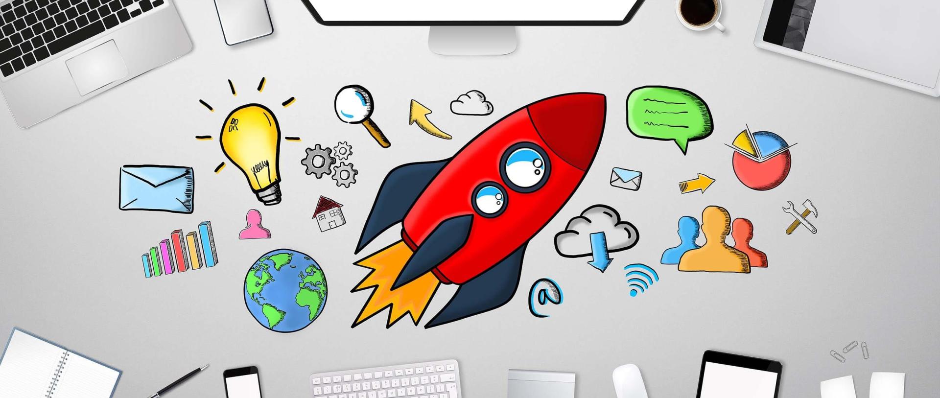 illustration de lancement d'une entreprise