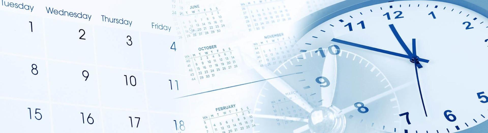 illustration calendrier et horloge