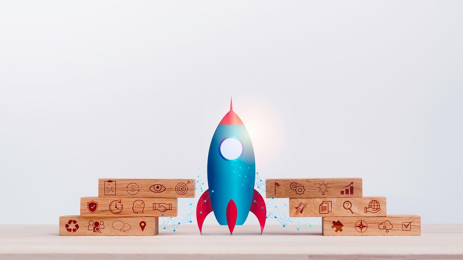 fusée illustrant le lancement d'une activité